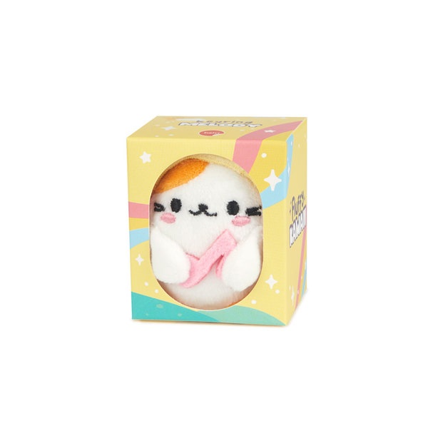 alvi Llavero Fluffy Kawaii Melody Color blanco Gato con auriculares Suave y esponjoso Poliéster/meta
