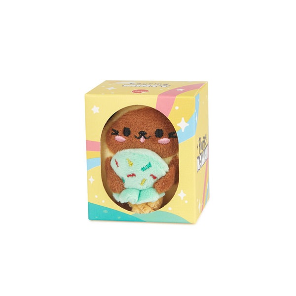 alvi Porte-clefs Fluffy Kawaii Minty Couleur jaune Amateur de crème glacée En peluche douce Polyeste