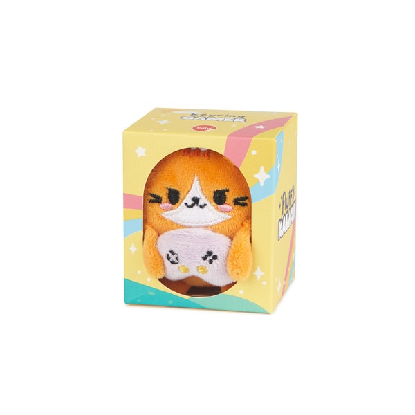 Balvi Llavero Fluffy Kawaii Gamer Color naranja Gato jugador de videojuegos Suave y esponjoso Nylon
