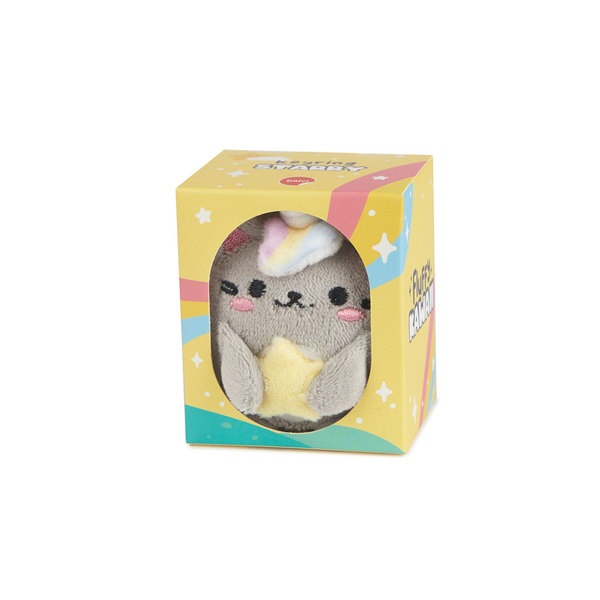 Balvi Llavero Fluffy Kawaii Starry Color Gris Gato unicornio con estrella Suave y esponjoso Nylon