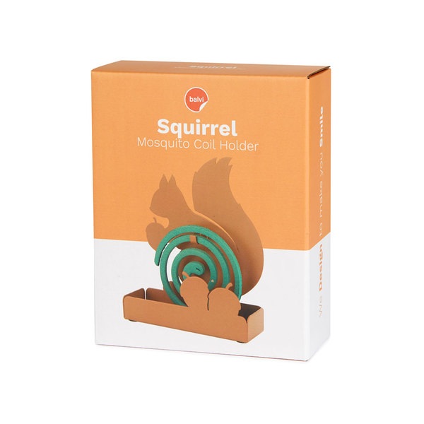 Balvi Supporto zampirone per zanzare Squirrel Colore marrone Include base per i residui Metallo