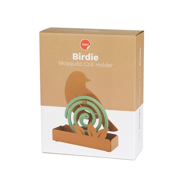 Balvi Soporte espiral mosquitos Birdie Color marrón Incluye base para los residuos Metal