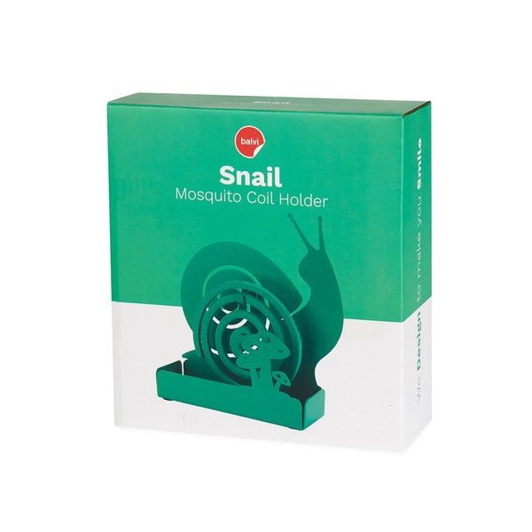 Balvi Soporte espiral mosquitos Snail Color verde Incluye base para los residuos Metal