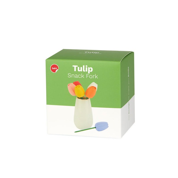 Balvi Tenedor aperitivo Tulip 6 pinchos con forma de tulipanes de color Cerámica/inox/silicona