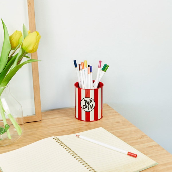 Balvi Portalápices Popcorn Color Rojo y beige
