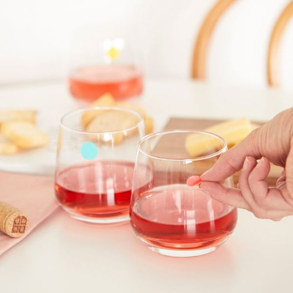 Balvi Marca copas Sticky Dots Color surtido Marcadores para Diferenciar Copas de Vino Silicona
