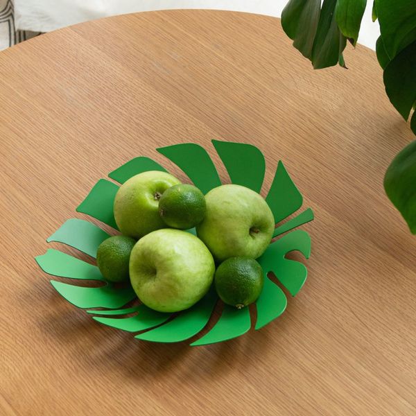 Balvi Früchteschale Monstera Farbe Grün In Form eines Blattes Metall