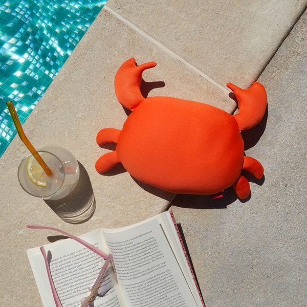 Balvi Cojín veraniego Summer Crab Color rojo Almohada en forma de cangrejo Poliéster