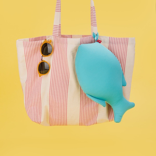 Balvi Cojín veraniego Summer Fish Color azul Almohada en forma de pez Poliéster