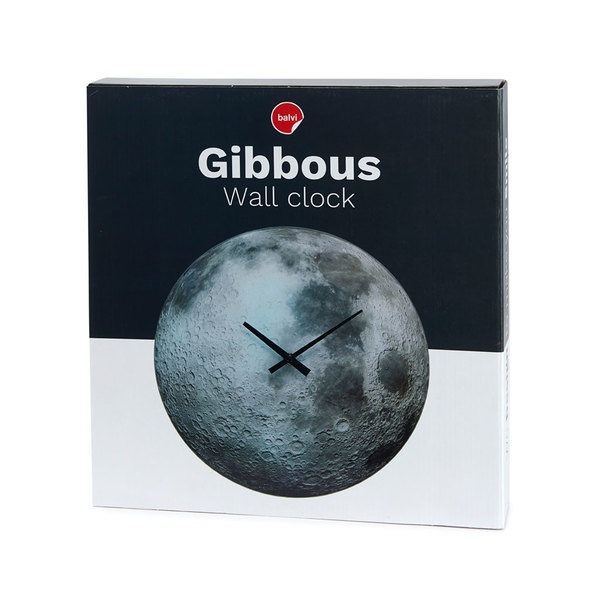 Balvi Reloj de pared Gibbous Color gris Un reloj de pared diferente Vidrio 30cm