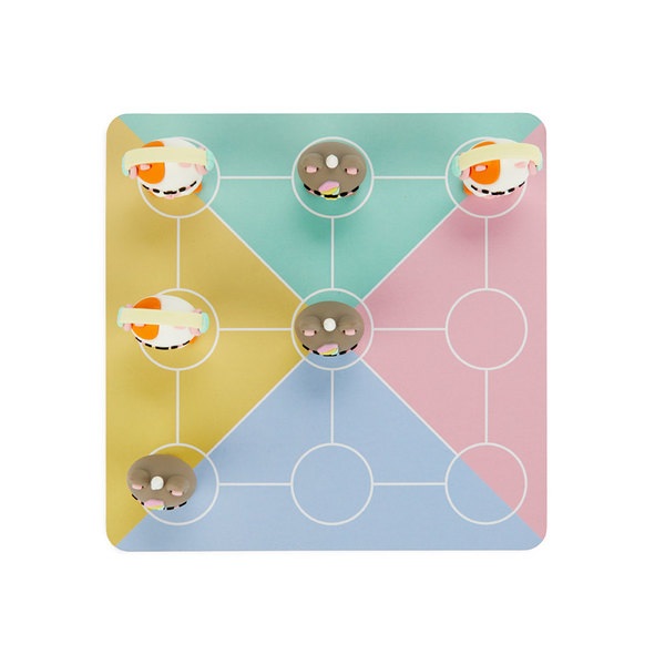 Balvi Juego de mesa Tic Tac Toe Kawaii Un tres en raya inspirado en gatos Kawaii Plástico