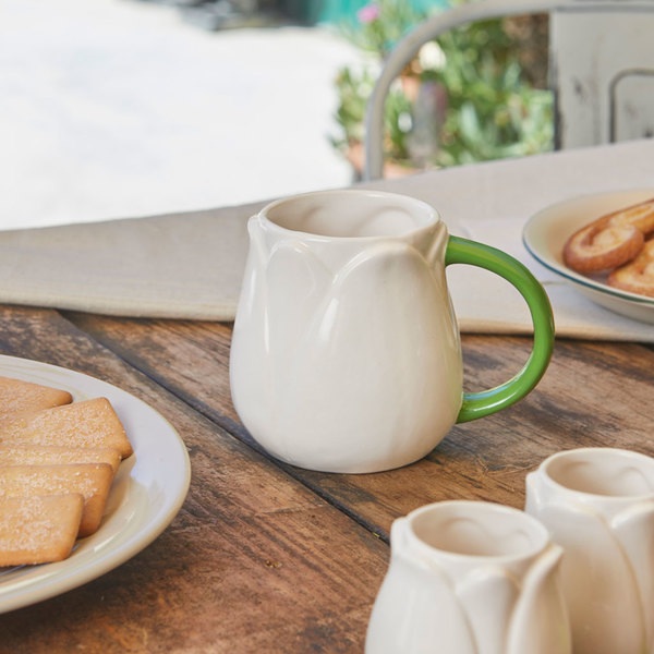 Balvi Mug Tulip White colour Tulip-shaped Mug Ceramic 400 ml