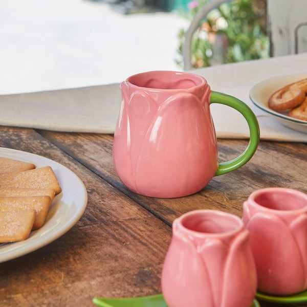 Balvi Mug Tulip Couleur rose Tasse en forme de tulipe Céramique 400 ml