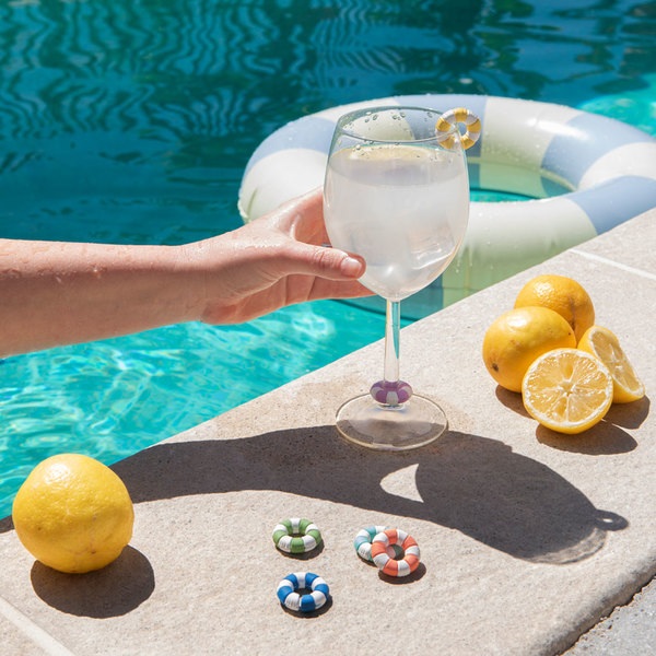 Balvi Marca copas Floats Diseño retro de flotadores de playa 6 unidades Plástico