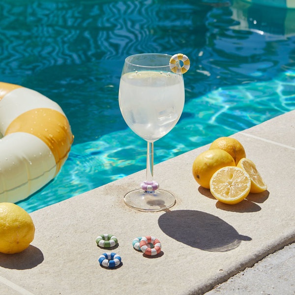 Balvi Marca copas Floats Diseño retro de flotadores de playa 6 unidades Plástico