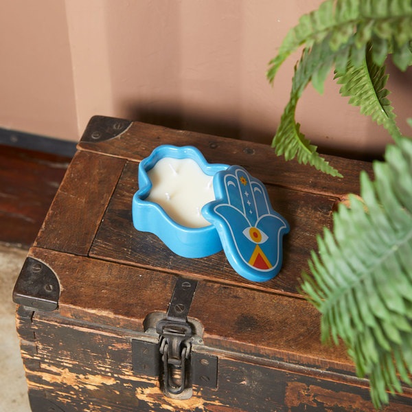 Balvi Candela Lucky Hand Colore blu La mano della fortuna Cera/Ceramica