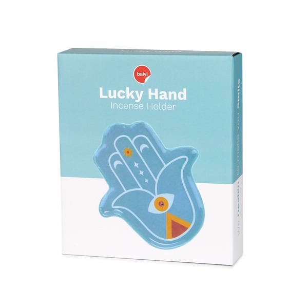 Balvi Portaincenso Lucky Hand Colore blu La mano della fortuna Ceramica