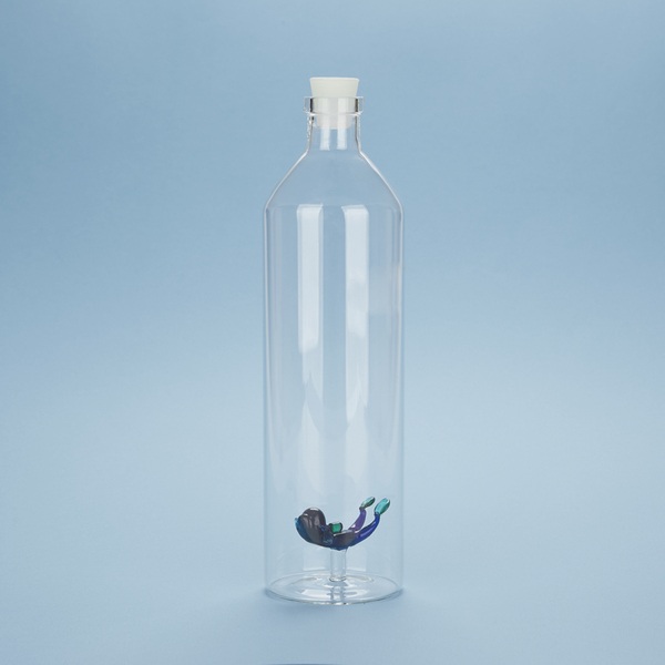alvi - Scuba Balvi Botella Scuba Con figura en forma de submarinista azul y verde en el interior Bor
