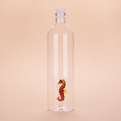 alvi - Seahorse Balvi Botella Sea Horse Con figura en forma de caballito de mar naranja en el interi