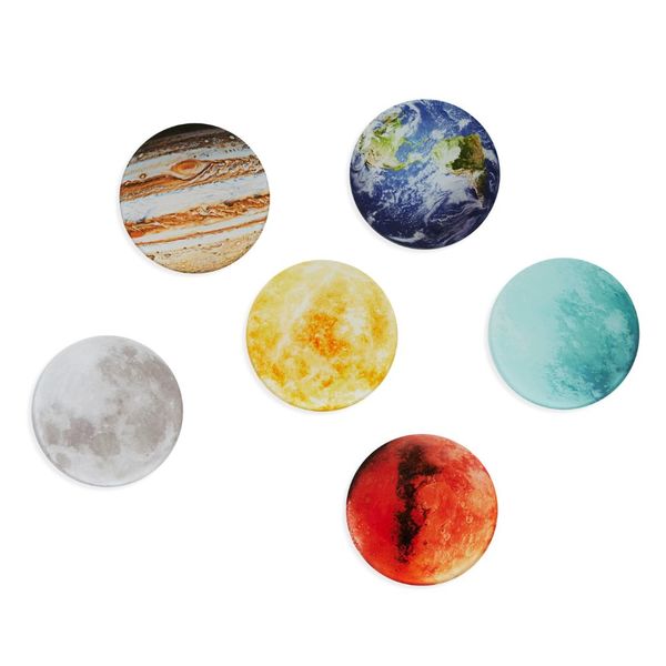 alvi Sottobicchieri Planets Set di 6 sottobicchieri con base per conservarli 6 diversi design raffig