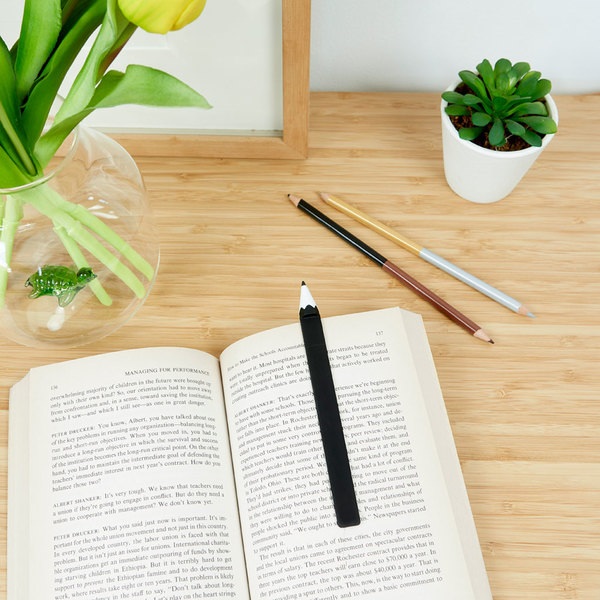 alvi Bookmark Graphite Black colour Original stationery product Pencil-shaped bookmark Fun gift for