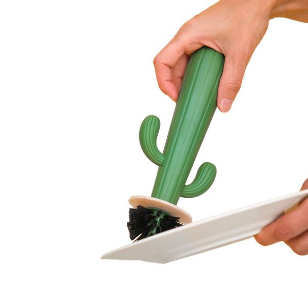 alvi Dish brush Cactus Colour green Cactus-shaped brush with support to clean plates, pots, pans and