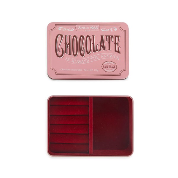 Balvi Schmuckschatulle Chocolate Farbe Rosa Eine Tafel Schokolade darstellend Blech/Samt