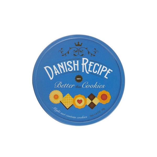 Balvi Caja joyero Danish Coockies Color azul Simula una caja de galletas Lata/terciopelo