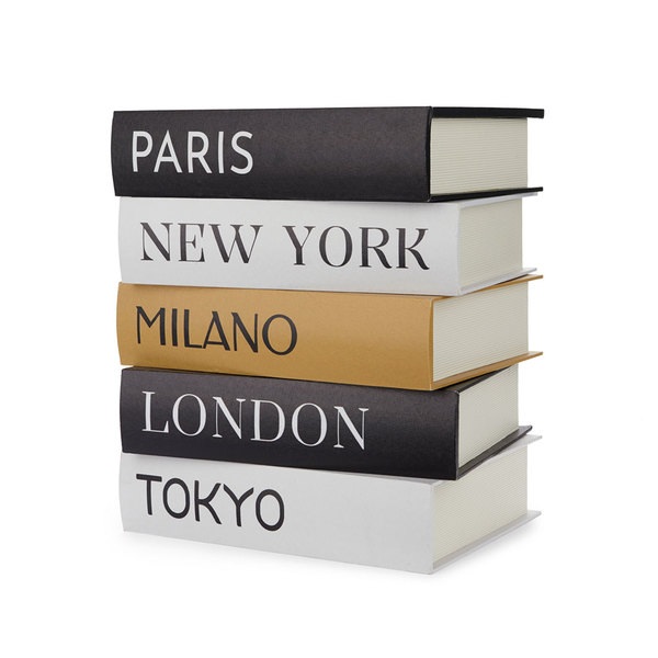 Balvi Mesa Auxiliar Metropolitan Book Stack Con doble almacenaje secreto Madera 38x33x27 cm