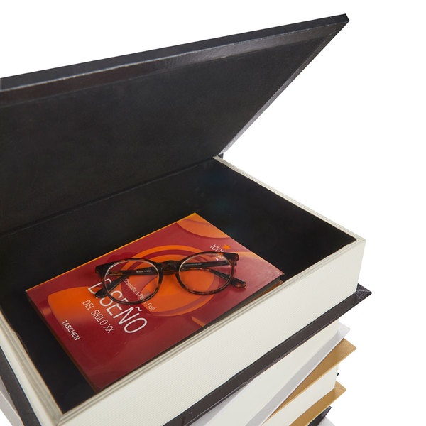 Balvi Mesa Auxiliar Metropolitan Book Stack Con doble almacenaje secreto Madera 38x33x27 cm