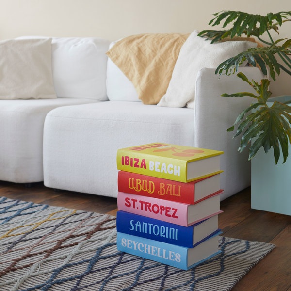 Balvi Mesa auxiliar Paradise Book Stack Con doble almacenaje secreto Madera 38x33x27