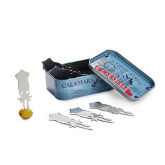 Balvi Snack fork Conserverie Calamars Retro design of canned squid Tin/stainless