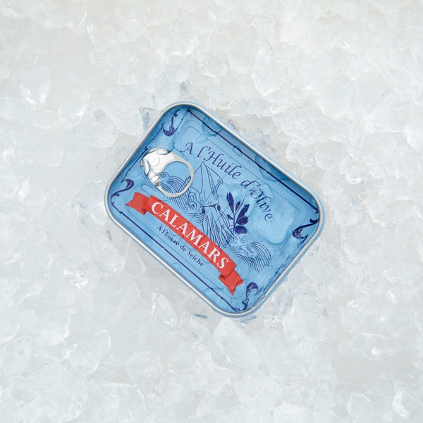 Balvi Tenedor aperitivo Conserverie Calamars Diseño retro de conserva de calamares Lata/inox