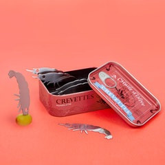 Balvi Pics apéritif Conserverie Crevettes Design rétro de crevettes en conserve Étain/inox