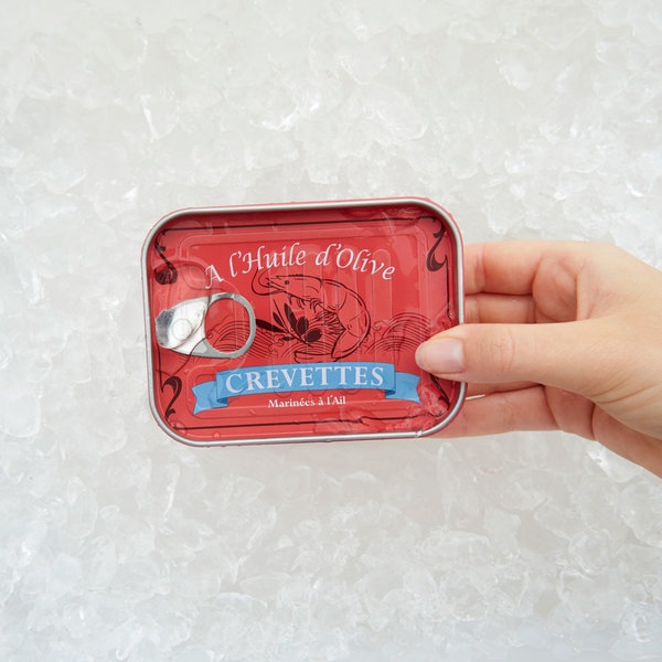 Balvi Tenedor aperitivo Conserverie Crevettes Diseño retro de conserva de gambas Lata/inox