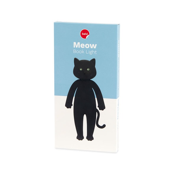 Balvi Leselampe Meow Farbe Schwarz Die Augen der Katzen dienen als Leuchten Silikon 24 cm