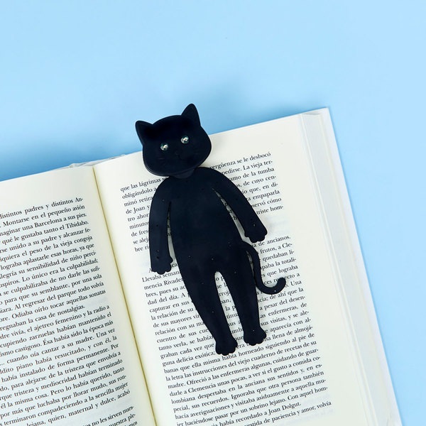 Balvi Leselampe Meow Farbe Schwarz Die Augen der Katzen dienen als Leuchten Silikon 24 cm