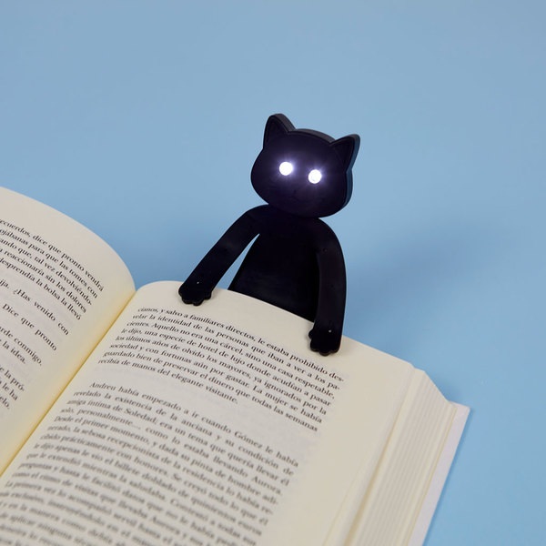 Balvi Leselampe Meow Farbe Schwarz Die Augen der Katzen dienen als Leuchten Silikon 24 cm