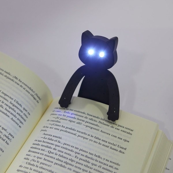 Balvi Leselampe Meow Farbe Schwarz Die Augen der Katzen dienen als Leuchten Silikon 24 cm
