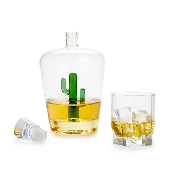 Balvi Bottiglia per liquore Cactus Colore verde Adatto a qualsiasi liquore Vetro