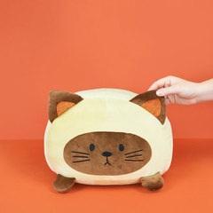 Balvi Cojín Kitty Siamese Color marrón Cojín o peluche de gato Siamese Poliéster