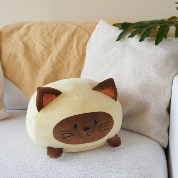 Balvi Cojín Kitty Siamese Color marrón Cojín o peluche de gato Siamese Poliéster