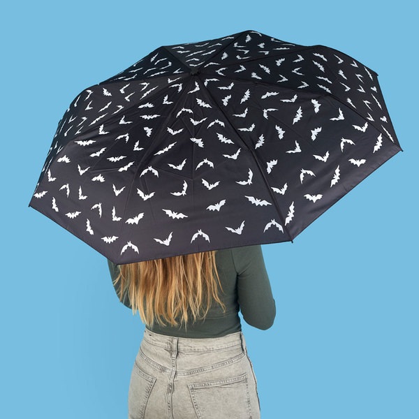 Balvi Paraguas Batumbrella Color negro Un diseño con murciélagos por doquier Nylon