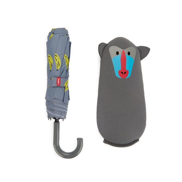 Balvi Paraguas Monkeymbrella Color gris Un diseño con plátanos por doquier Nylon