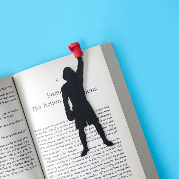 Balvi Bookmark Boxing Black Red colour The glove protrudes from the pages Plastic
