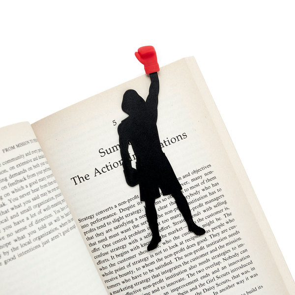 Balvi Bookmark Boxing Black Red colour The glove protrudes from the pages Plastic