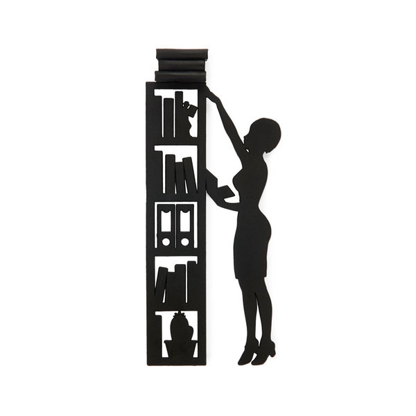 alvi Lesezeichen The Library Farbe Schwarz Die Bücher ragen über den Buchrand hinaus Nylon/Kunststof