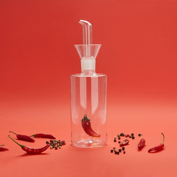 Balvi Ölspender Chilli Mit einem scharfen Chili im Inneren Glas