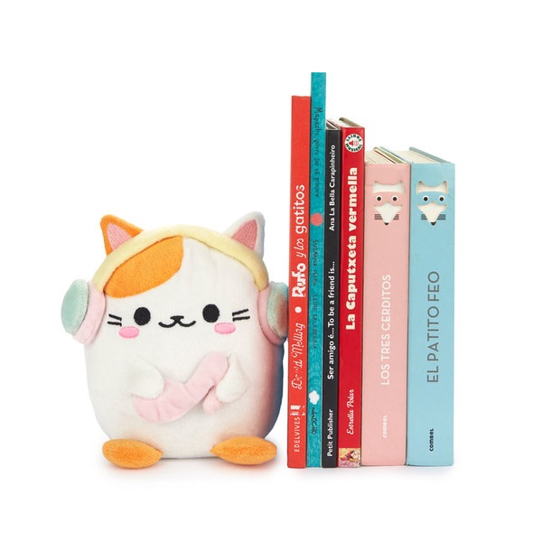 Balvi Buchstützen Kawaii Melody Farbe Weiß Katze mit Kopfhörern Polyester