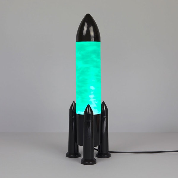 Balvi Lámpara Rocket Color negro Diseño minimal y divertido para decorar Cable USB 5V 1A Plástico
